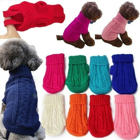Pet Dog Cat Knitted Jumper Winter Warm Sweater Puppy Coat Jacket Clothes Costume NEW