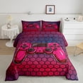 thumbnail image 2 of Erosebridal Gamer Gaming Video Game Bedding Full Comforter Set, Gamepad Print Duvet Insert, Red, Reversible 3pcs, 2 of 7