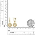 thumbnail image 3 of Gem Stone King 3.38 Ct Round Cabochon White Simulated Opal 18K Yellow Gold Plated Silver Earrings, 3 of 4