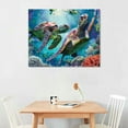 thumbnail image 3 of Jiayy Sea Turtle Wall Art Marine Theme Ocean Pictures Wall Decor Colorful Fish Coral Beach Canvas Painting Prints Artwork Modern Home Decoration Framed for Living room Bedroom Bathroom Office, 3 of 5