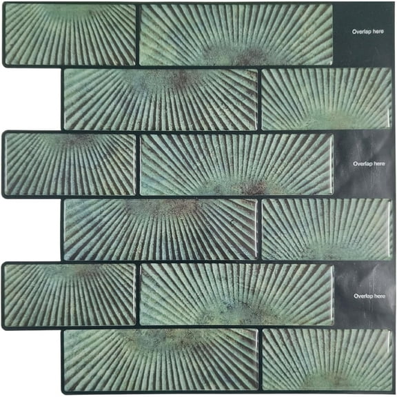 Mosaicowall Peel and Stick Self Adhesive Subway Wall Tile (Sage Green, 30)