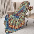 thumbnail image 3 of Disketp Round Mandala Cozy Flannel Fleece Throw Blanket: Has a velvety texture for All Seasons - Perfect for Women, Men, & Kids"50"x40", 3 of 6
