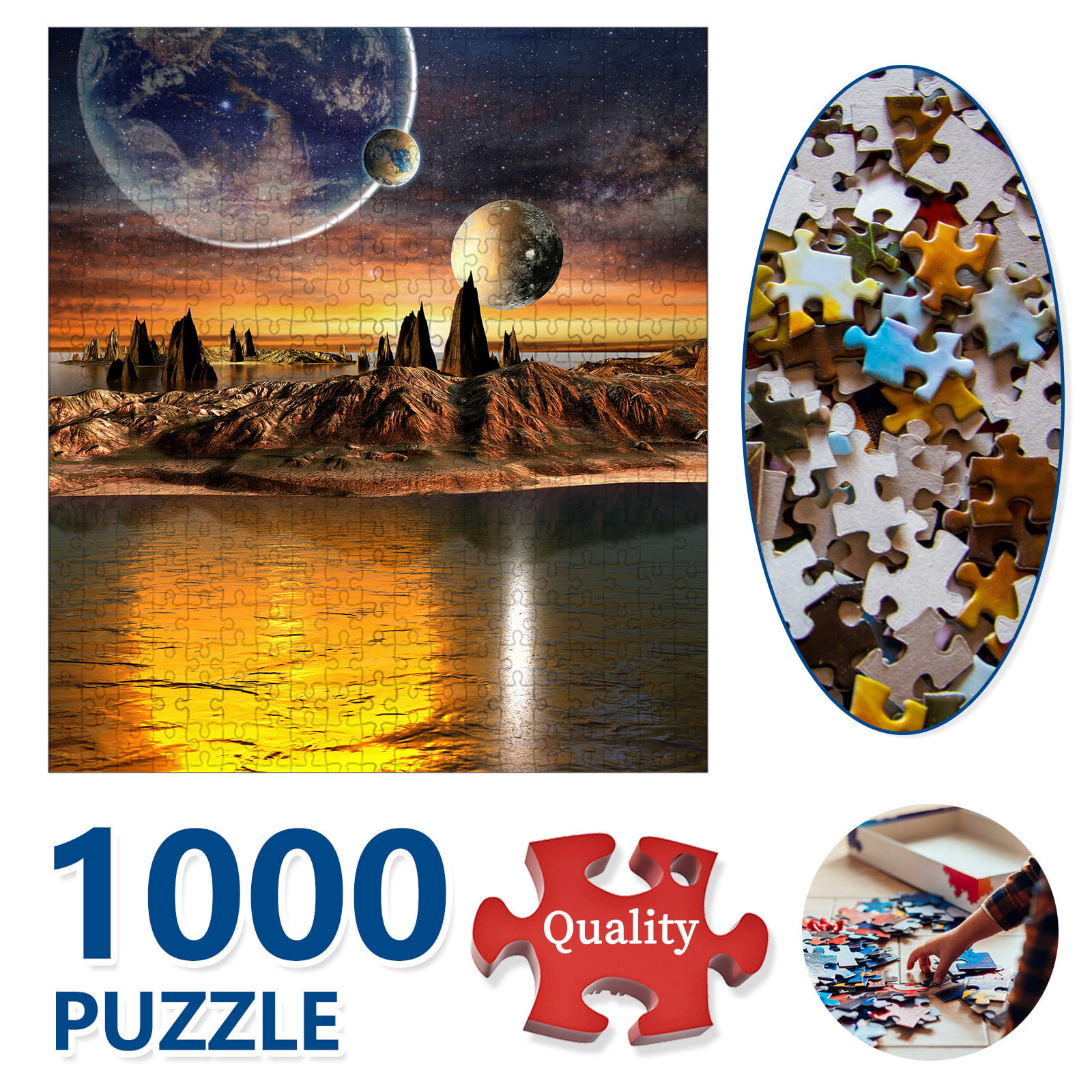 Gift for Family and Friends,B,3000Piece Puzzles Intellectual Decompressing Fun Family Game Large Puzzle Game JW-MZPT Starry Sky Jigsaw Puzzl