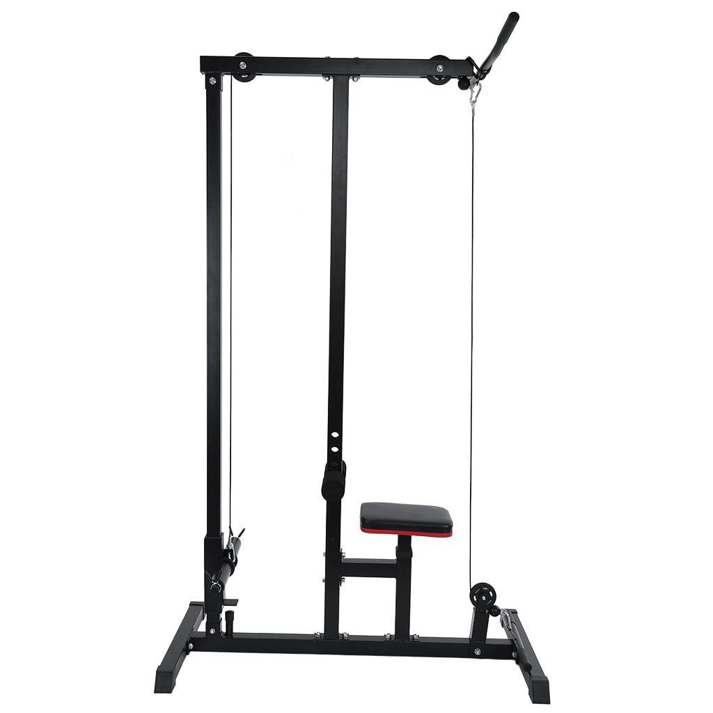 Black Daorokanduhp Home Gym System Workout Station Home Gym Body LAT Pull Down Machine Low Bar Cable Fitness Training Weigh 