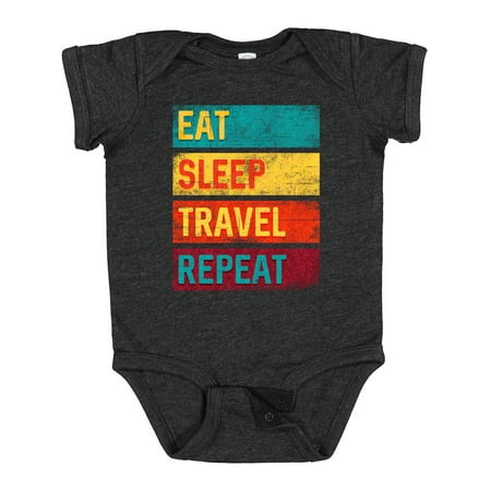 

Inktastic Vacation Eat Sleep Travel Repeat Gift Baby Boy or Baby Girl Bodysuit