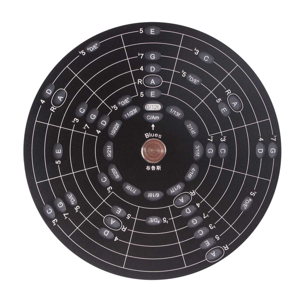 Guitar Chord Wheel Scale Dial Wooden Melody Tool Musical Instruments and Accessories Chord Wheel for Musicians Size L
