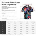 thumbnail image 5 of Gukieu Tropical Palm Leaves Print Men's Short-sleeved Shirts, Button-down Lapel Hawaiian Shirts, T-shirts, Beach Vacation Summer Casual Wear,XX-Large, 5 of 7