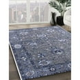 thumbnail image 2 of Ahgly Company Indoor Round Mid-Century Modern Purple Navy Blue Oriental Area Rugs, 5' Round, 2 of 6