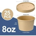 thumbnail image 2 of 8 oz 25 pack Paper Soup Cup Disposable, Paper Food Containers with Lids, Kraft Ice Cream Container for Soups, Stews, Ice Creams, Sorbet and Salads, 2 of 2
