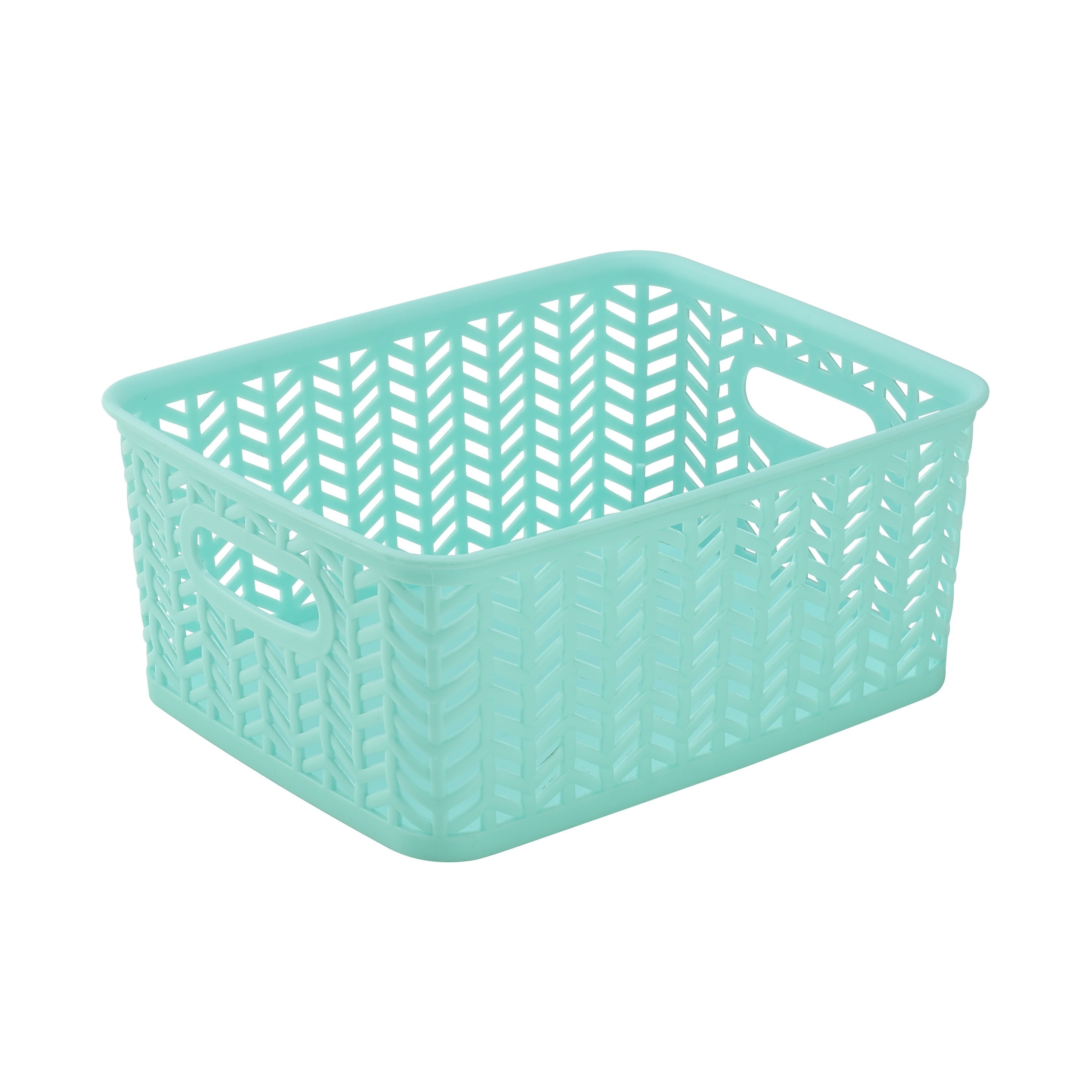 Blue Herringbone Mdesign Set Of 4 Childrens Room Storage