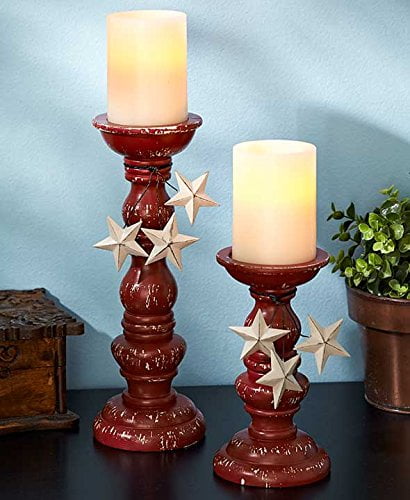 Star Punched Taper Candleholder Candle Holder New Galvanized Primitive 