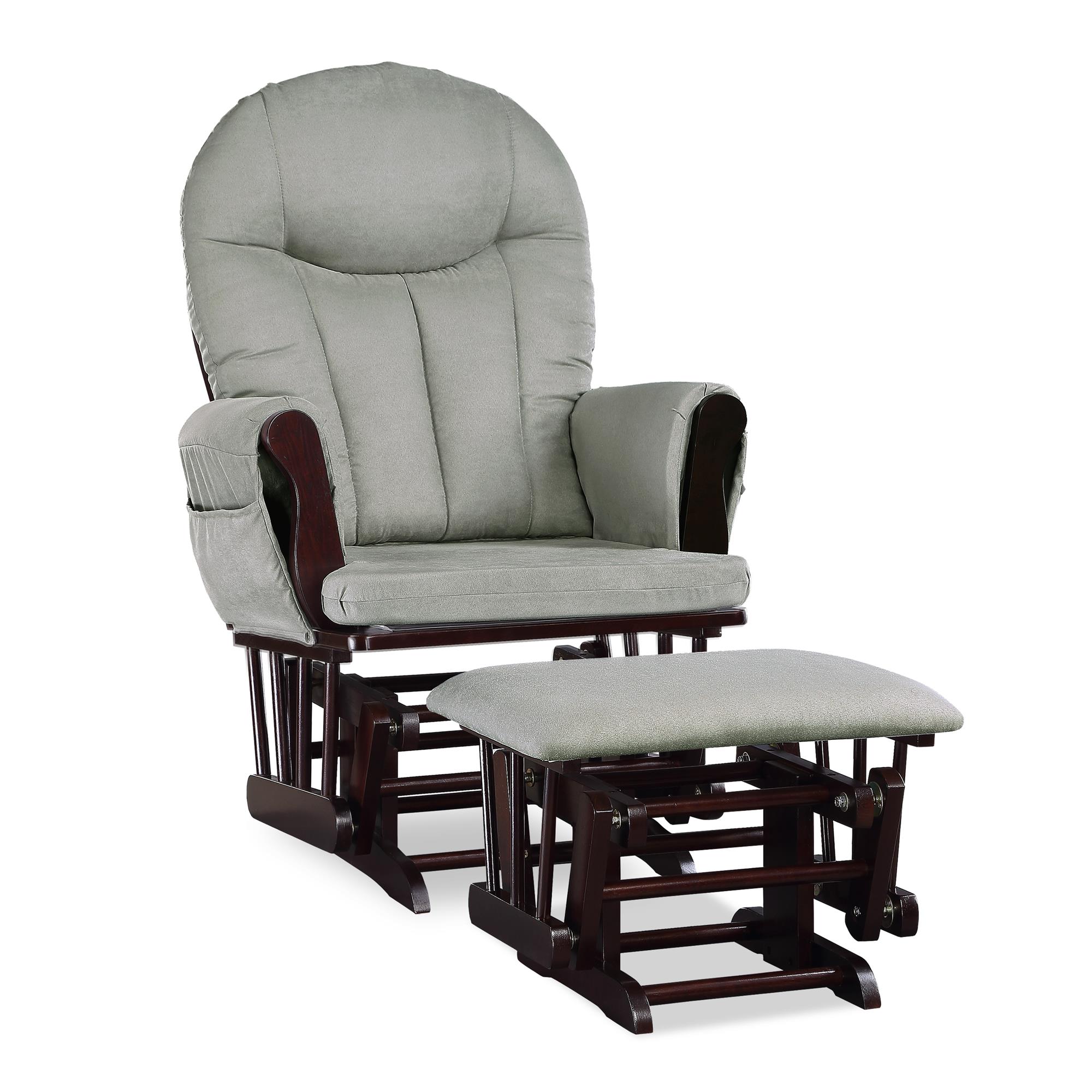 Baby Relax Huntington Glider Rocker and Ottoman, Gray and Espresso - image 4 of 13