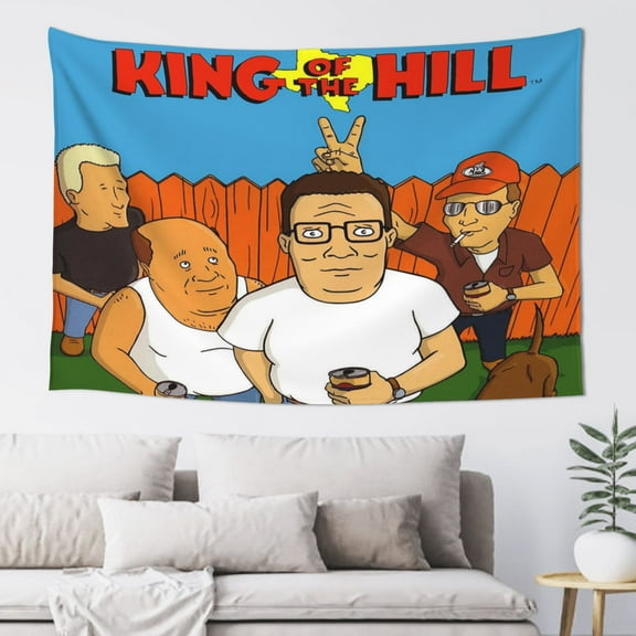 King Of The Hill Wall Tapestry Poster for Bedroom Aesthetics Room Decor Flag Wall Hanging for Teen Girls Men Dorm Living Room (60''x40'')