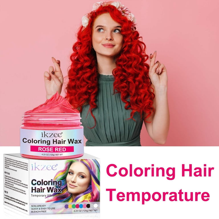3-Piece Set ikzee Coloring Hair Wax (Rose Red + Purple + Blue