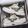 thumbnail image 3 of Men's Beige Printed Chunky Platform Dad Sneakers, Breathable Fashion Casual Walking Shoes, Non-Slip Athletic Shoes for Daily Wear, 3 of 9