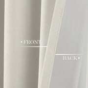 Topfinel 90 Inches Long Cream Velvet Curtains for Bedroom, Back Tab Light Blocking White Curtains with Hooks, Room Darkening Double Sided Drapes,Set of 2