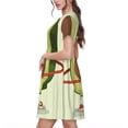 thumbnail image 2 of Balery Cute Avocado Doing Exercise Vestidos sueltos de manga corta para mujer, vestidos de verano 2025, vestidos casuales de corte A con vuelo., 2 of 6