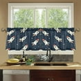 thumbnail image 4 of Yayeee Kitchen Curtains Tier Set of 2 Light Filtering 57"x36" Over Sink Window Panels, Rocket Pattern, 4 of 7