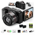 thumbnail image 1 of Cámara digital de 64MP para Fotografía, Cámara de video 4K para Blogs, Equipada con zoom Óptico 12x, Pantalla Táctil Abatible de 3.2 Pulgadas 180°, Autofoco, Visión Nocturna, WiFi, Cámara de Viaje, 1 of 8