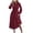 Wine, variant on DeHolifer Women Dresses Solid Color Long Sleeve Crewneck Maxi Dress A-Line Swing Flowy Long Dress Khaki M