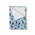 thumbnail image 2 of Floral Soft Flannel Fleece Throw Blanket, Botanical Theme Blooming Flowers and Leaves Pattern Spring Art, Cozy Plush for Indoor and Outdoor Use, 50" x 70", Pale Blue Dark Sky Blue, by Ambesonne, 2 of 6