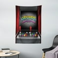 thumbnail image 1 of Video Games Tapestry, Arcade Machine Retro Gaming Fun Joystick Buttons Vintage 80's 90's Electronic, Wall Hanging for Bedroom Living Room Dorm Decor, 40W X 60L Inches, Multicolor, by Ambesonne, 1 of 2