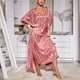 thumbnail image 2 of Gibobby Bata mujer invierno de satén a rayas de Color sólido para mujer, ropa de dormir Sexy para mujer, conjunto de pijama de 2 uds(A,G), 2 of 4