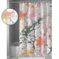 thumbnail image 3 of Sputtering Effect Shower Curtain Set ，Waterproof Fabric Shower Curtains Pink Orange Marble Watercolor Texture Shower Curtains for Bathroom,Bathroom Decor 72"x72", 3 of 6