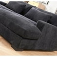 thumbnail image 4 of US Pride Furniture Modern Corduroy 89 in Convertible Double Chaise Sleeper Sofa, Black, 4 of 4
