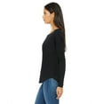 thumbnail image 3 of BELLA + CANVAS Women’s Flowy 2x1 Ribbed Long Sleeve Tee 8852, M, Black, 3 of 4