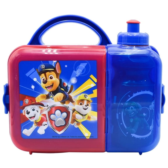Lonchera Fun Kids Rectangular Paw Patrol con Botella Azul