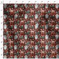 thumbnail image 4 of Soimoi Red Modal Satin Fabric Bear & Reindeer Cartoon Printed Fabric 1 Yard 42 Inch Wide, 4 of 5