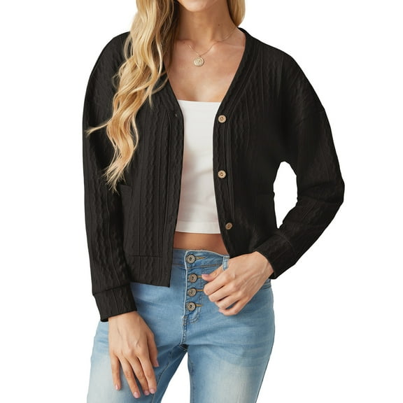 Cueply Womens Cardigan Sweaters Lightweight V Neck Long Sleeve Outfits with Pokets Fall Fashion Tops 2025 Clothing