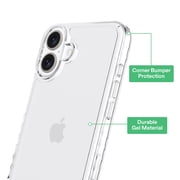 onn Protective Gel Phone Case for iPhone 16 Plus - Clear