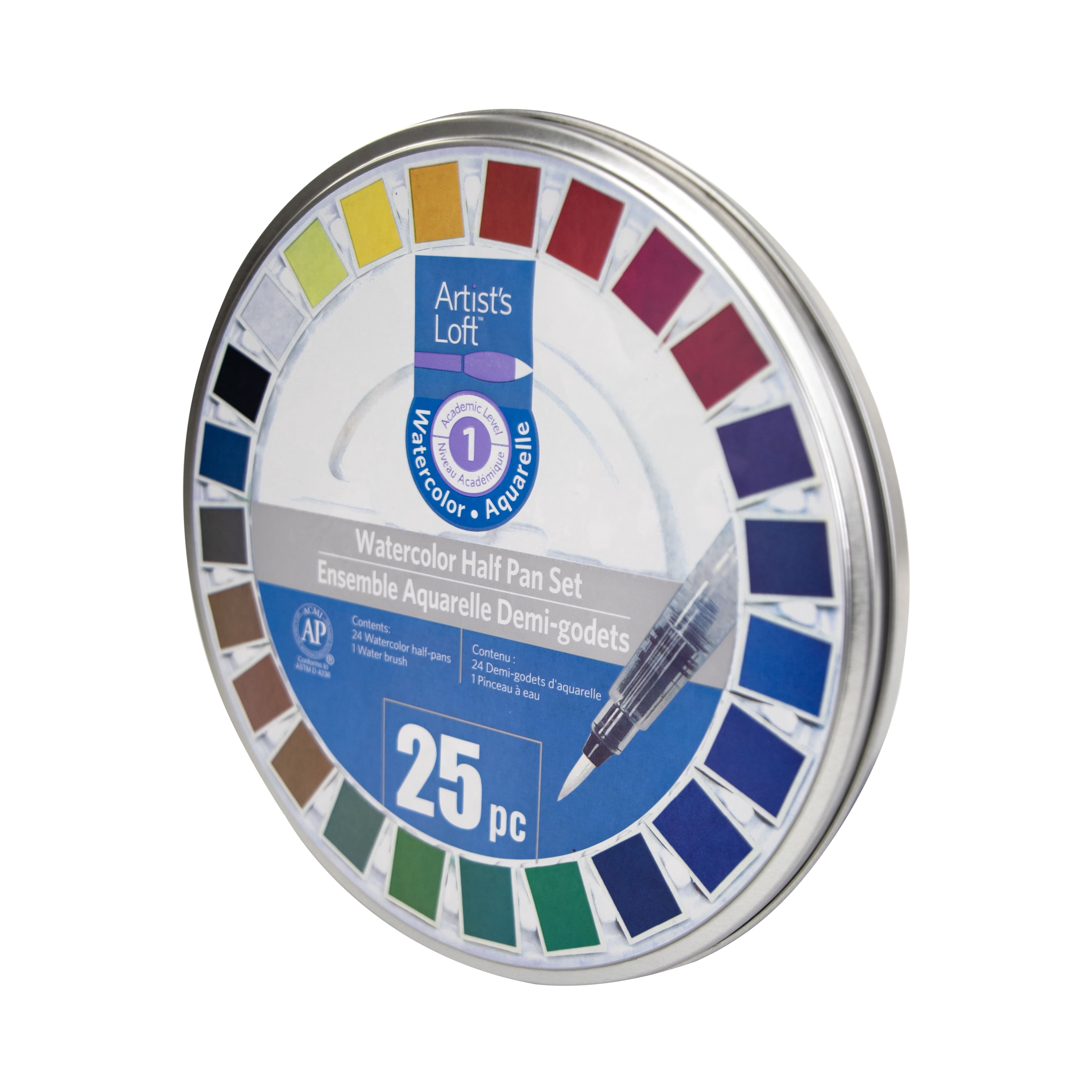 Artist's Loft Watercolor Half-Pan Set with Water Brush
