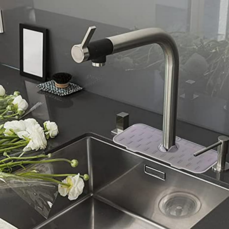 Silicone Kitchen Faucet Mat Splash Guard Sink Mat Sponge Holder Bathroom  NEW