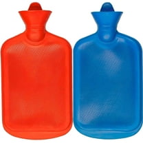 (2 Pack) Hot Water Bottles, 2 Liters/ 68oz Natural Rubber -BPA Free- Durable Large Hot Water Bag for Hot Compress and Heat Therapy, Pain Relief Heating Pad, Random Colors