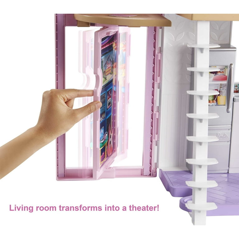 Barbie Malibu House Dollhouse Playset with 25 Furniture and Accessories 6 Rooms Multicolor