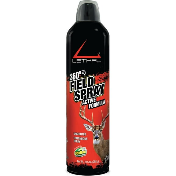 LETHAL 360-Degree Field Spray Active Formula with Human Scent Eliminating Agent for Hunting Clothes, Gear, and Equipment, Unscented, 10 Ounce Spray Bottle