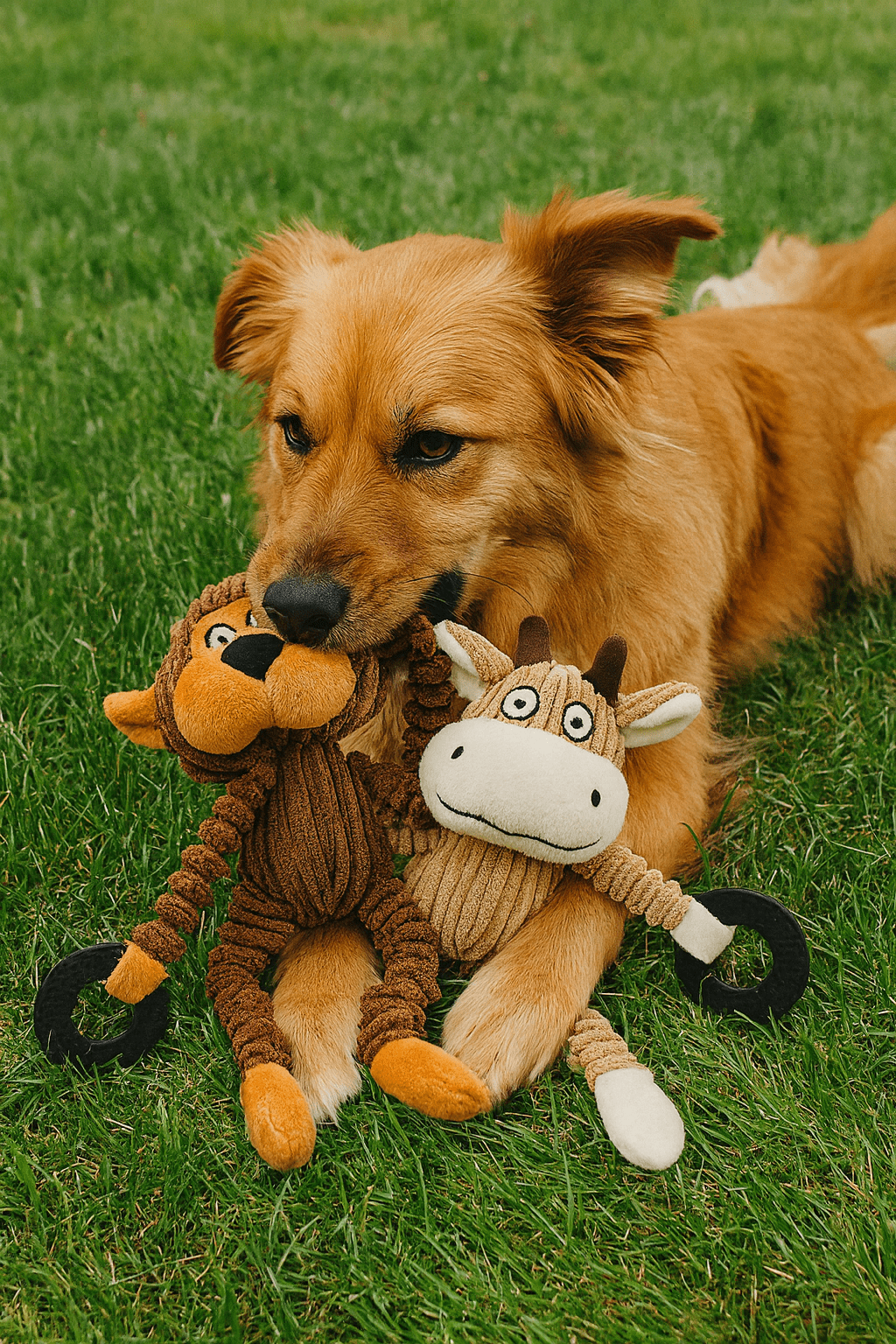 Durable Squeaky Dog Toys, Indestructible Plush Crinkle Dog Squeaky Toys, Dog Interactive Toys for Large Medium Small Dog, Gift for Dog 10 in long