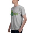 thumbnail image 4 of St Patricks Day Eating Shamrock Retro Gamer Fashion Men'S Basic Short Sleeve T-Shirt Gray X-Large, 4 of 5