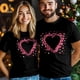 thumbnail image 5 of Camisetas para hombre, camiseta romántica de algodón con cuello redondo y corazones rosas, manga corta para hombre, San Valentín, corazón de amor., 5 of 8