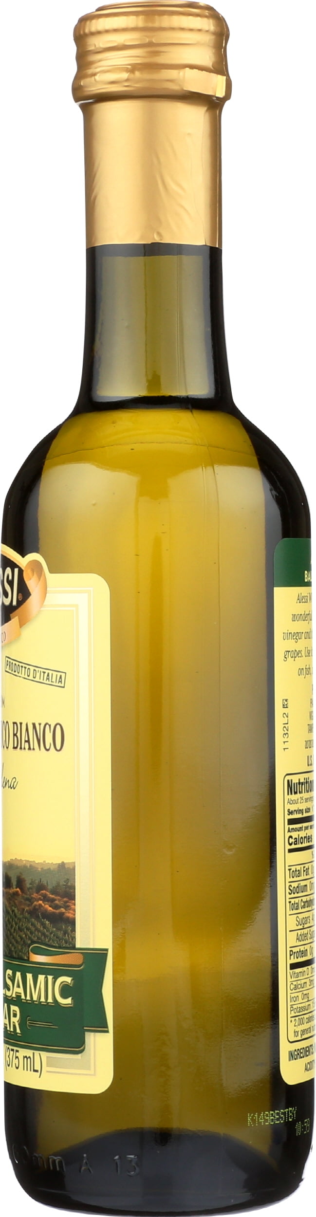 Pack of 6, Alessi White Balsamic Vinegar, 12.75 fl oz