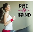 thumbnail image 1 of Fitness Motivation Wall Decal Rise and Grind Wall Quote - Office Gym Vinyl Lettering Motivational Phrase Sticker 23x23-Inch Black/Berry, 1 of 2