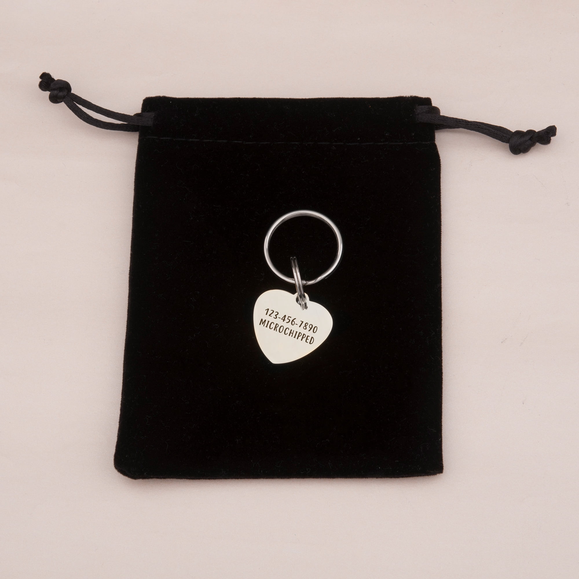 Anavia Stainless Steel Double Sided Heart Name - State Icon - Phone Engraved Dog & Cat ID Tag, Silver, S