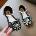 thumbnail image 5 of Black Kids' Fashion Shoes With Rhinestone And Bow, Soft Sole Microfiber Leather For Princess Themed Events, 5 of 7