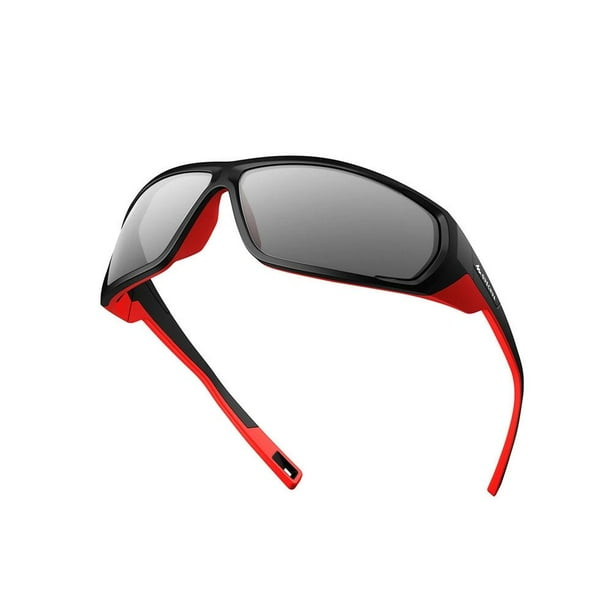 Lentes de Sol de Senderismo Decathlon Quechua Mh570 Adulto Negro Con Rojo