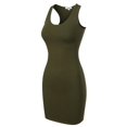 thumbnail image 3 of Made by Olivia Women's Fitted Sleeveless Sexy Body-Con Racer-Back Round Neck Mini Dress Dark Olive L, 3 of 4