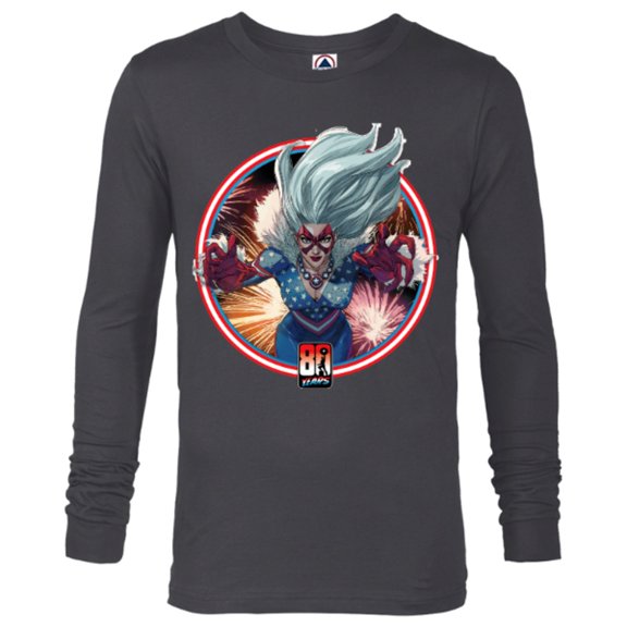 Marvel Black Cat Captain America 80th Anniversary Covers Standard - Long Sleeve T-Shirt for Men – Customized-Charcoal Heather