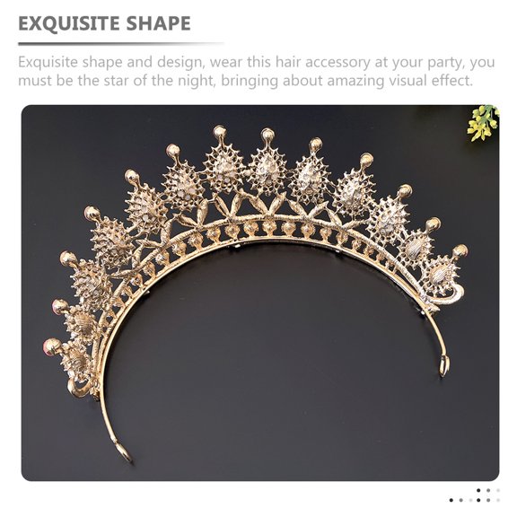 FENGGUIQU Crown Decor for Party Green Zinc Alloy 1Pcs
